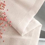 Melodieux Pink Sheer Curtains with Tiebacks - 84 Inches Long for Living Room, Rod Pocket, Linen Look Shiny Texture, Semi Sheer Light Filtering Curtain Drapes for Bedroom, 52" W x 84" L, 2 Panels