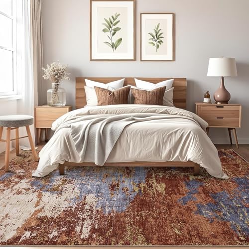 GarveeHome Abstract Area Rugs 5x7 Ultra-Soft Modern Indoor Carpet Red