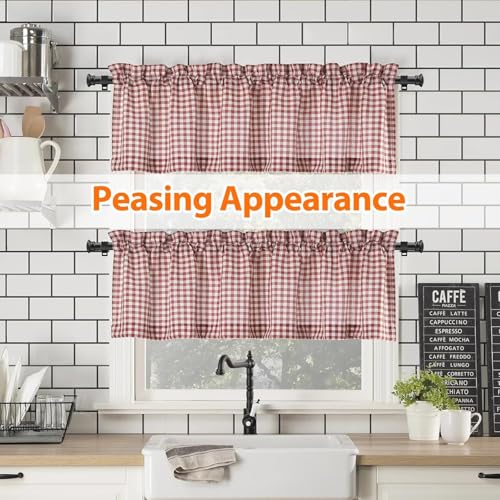 5/8 Inch Black Curtain Rod for Window 16 to 52 Inch, Small Window Curtain Rod With Brackets for Cafe, Windows, Kitchen, Bedroom, Living Room, Sliding Glass Door, Drilling Installation