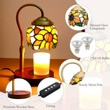 Candle Warmer Lamp - Electric Candle Lamps Timer Dimmer, Sunflower Tiffany Style Stained Glass Candle Warming Lamp Compatible with Jar Candles Valentine Birthday Gifts for Mom Friend Wax Melt Warmer