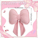 Kathfly Pink Bow Pillow Soft Bow Shaped Throw Pillows Decorative Cute Cushion Aesthetic Home Decor for Room Bed Sofa Couch(Lace Trim,Polyester)