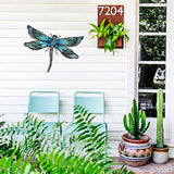 LIFFY Metal Dragonfly Wall Decor - Outdoor Garden Art for Patio, Living Room, Bedroom - Dragonfly Gifts (14inch, Metal & Glass)