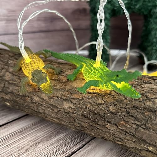 Crocodile String Lights 10LED 6.8FT Novelty Light Battery Operated with Kids Gift Indoor String Lights Home Bedroom Party Birthday Decoration Easter (Warm White)
