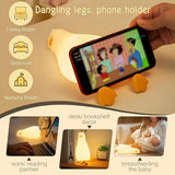 Existential Crisis Duck Lamp, Squishy Kid Cute Lying Flat Duck Night Light, Rechargeable Ducky Lay Touch Lamp, College White Elephant Gifts, Boy Girl Fun Birthday Gift, Safe Silicone Decor