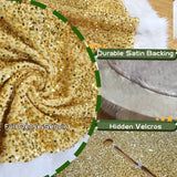 Christmas Tree Skirt 48 inch Shiny Gold Sequin Sparkly with Faux Fur Plush Tree Mat for 5-7FT Large Xmas Tree Christmas Tree Decorations for Holiday Home Decor Party
