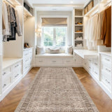 4x8 Hallway Runner Rugs, Washable Non-Slip Vintage Rugs Brown