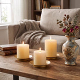 Iron Pillar Candle Holder: 4.25" Gold Candle Tray and Plate