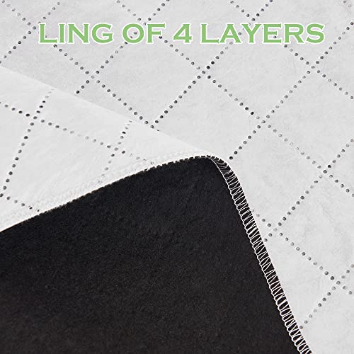 KGORGE 4-in-1 Soundproof Anti Dust 100% Blackout Curtains with Melt-Blown Layer Noise Reducing Thermal Insulating Window Drapes for Bedroom Nursery, W 52 x L 84, Black, 2 Panels