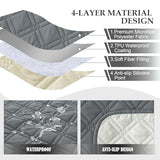 Genina Waterproof Recliner Chair Covers, Recliner Cover for Dog Pets Friendly, Washable Antislip Reclining Chair Cover Furniture Protector, Sofa Slipcover for Living Room(23.6inch/Dark Grey)