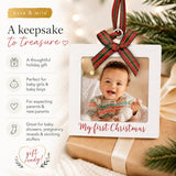 Kate & Milo My First Christmas Photo Ornament, Babys First Christmas Tree Ornament, Newborn Photo Holiday Keepsake, New and Expecting Parents Gift, Rustic