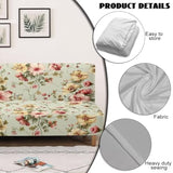 Retro Flower Armless Futon Cover Navajo Southwestern Ethnic Stretch Armless Sofa Slipcover with Elastic Bottom Washable Couch Covers for Sofa Decor