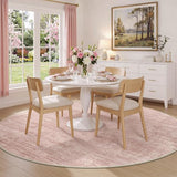 Washable 6 FT Round Rug Pink Circle Area Rugs for Baby Living Room