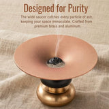 Brass Metal Incense Holder - One - Press Eject for Meditation, Yoga & Home Decor (Rich red, Round)