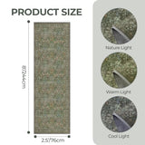 Washable 2'6" x 8' Runner Rug, Floral Green Rug Runner, Dark Green