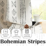 jinchan 95% Blackout Boho Kitchen Curtains 36 Inches Cafe Tier Curtains Bohemian Small Drapes for Bedroom RV Basement Half Window Room Darkening Thermal Insulated 2 Panels Black on Beige
