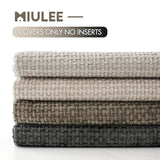 MIULEE Pack of 4 Couch Throw Pillow Covers 18x18 Inch Neutral Soft Decorative Chenille Pillow Covers Farmhouse Boho Cushion Covers for Mid Century Modern Spring Home Decor Sofa Bedroom Living Room