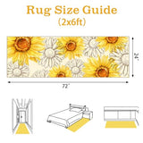 AooHHooA Sunflower Runner Rug 2x6 Yellow Rustic Floral Rug with Non-Slip Backing Washable Runner Rugs for Kitchen Hallway Laundry Entryway