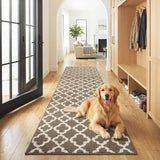 Runner Rug for Hallway 2×10feet Non Slip Kitchen Runners, Brown