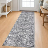 Washable Runner Rug 2x6 ft Non-Slip Hallway Runners, Grey