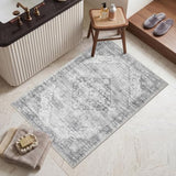 Garvee Grey Boho Washable 2x3 Rug for Entryway Door Mat
