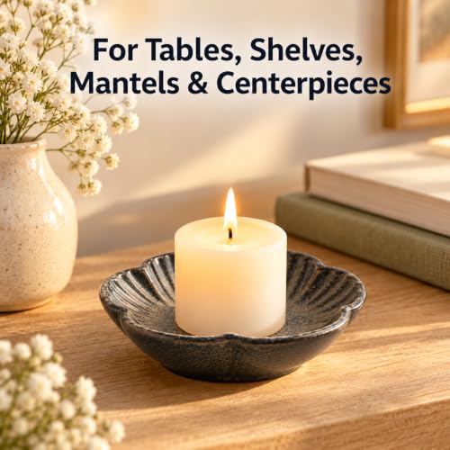 BEUNAIZER Ceramic Pillar Candle Holder Plate, Decorative Candlestick Holder