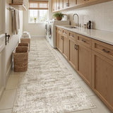 Soalmost Hallway Runner Rug 2'6" x 12' Washable Long Kitchen Rugs Brown