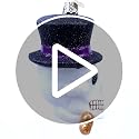Old World Christmas Top Hat Skeleton Glass Blown Ornament for Christmas Tree, Handcrafted Holiday Decoration, Halloween Collection