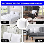 GVTECH Bedding Throw Pillows Insert (Pack of 2) 16 x 16 Inches Bed and Couch Pillows - Indoor Decorative Pillows - Cushion Stuffer Inserts - Anti Allergy Cotton Blend Fabric, White