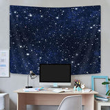 GOAOK Outer Space Galaxy Tapestry, Dark Blue Starry Night Sky Stars Moon Ceiling Tapestries, 60"X40"Inch Fantasy Cosmic Universe Celestial Small Tapestry Wall Hanging for Bedroom Room Dorm