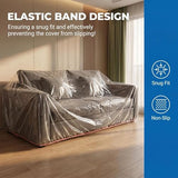 Plastic Loveseat Cover Furniture Cover for Moving - Elastic Band Design, Clear Sofa Cover Protector Loveseat Storage Bag, Waterproof & Dustproof Couch Cover Slipcover 68W x 42D x 42H Inches