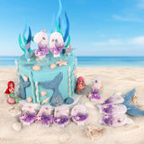 Purple Number 5 Candles Mermaid Birthday Candle 5th Birthday Cake Topper Cupcake Decorations for Girls and Women Party Decor Anniversary Celebrations Supplies Favors