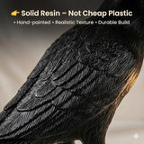 Raven Lamp Gothic Decor, Black Crow Table Lamp with LED Bulb, Unique Dark Aesthetic Night Light for Bedroom Desk, Halloween Home Decoration Gift