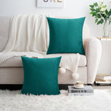 HWY 50 Teal Throw Pillow Covers Velvet 20x20 Inch Pack of 2