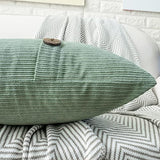 HWY 50 Sage Green Chenille Throw Pillow Covers 22x22 Inch Buttons Pack of 2