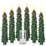 Christmas Tree Flameless Taper Candles, Christmas Holiday Indoor Decoration