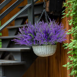 RAINFLOW Artificial Lavender Flowers - 8 Pcs Faux Lavender Plant Artificial Fake Plastic Purple Flowers for Home Room Window Wedding Garden Table Centerpieces Vase Outdoors Indoor Decor
