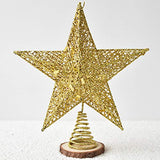 10” Christmas Tree Topper Star Christmas Tree Decoration Indoor Party Home Decoration (Gold)