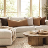 MIULEE Textured Boucle Lumbar Pillow Cover for Bed 14x36 Brown