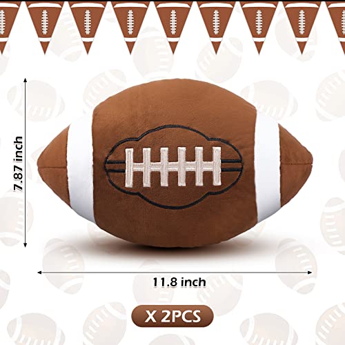 HyDren 2 Pcs Football Plush Pillows - 12" Soft Fluffy Football Pillows Stuffed Footballs Throw Pillow Sports Ball Throw Pillow for Kids Boys Girls Bedroom Nursery Room Decoration Birthday Party Gift