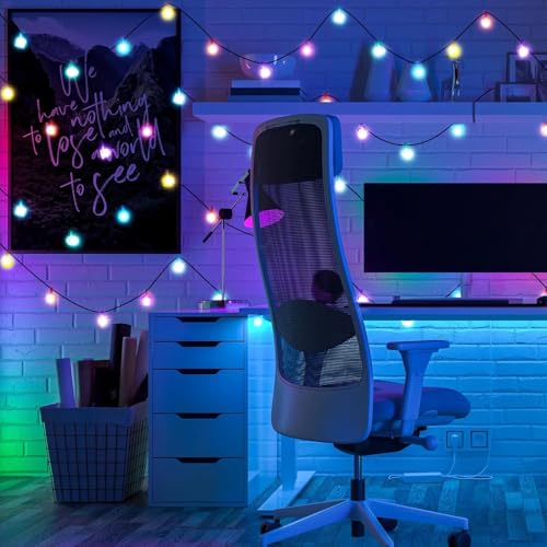 Wettarn 10 ft Polyhedral Dice String Lights LED Dice Lights Strands Extendable Glow in the Dark Party Decorations for Role Playing Game Bedroom Indoor Outdoor Wedding Tree Garden Decoration