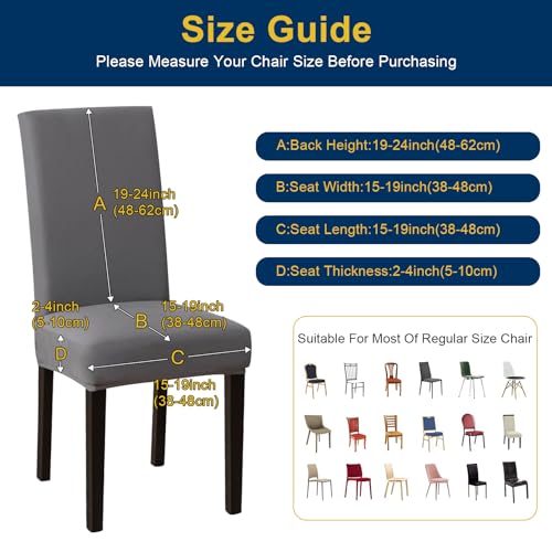 Chair Covers, Stretch Kitchen Dining Room Chair Covers Set of 6, Removable Washable Dining Chair Slipcovers for Home, Hotel, Banquet