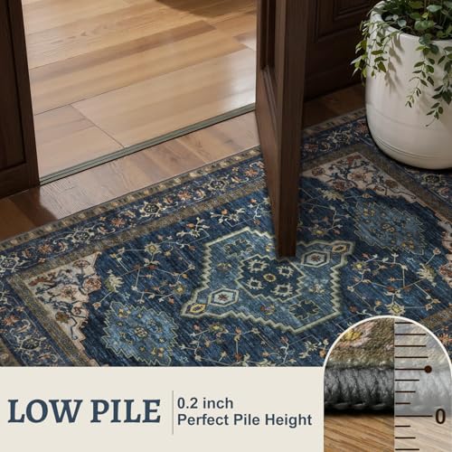 Tangsoo Oriental 2x6 Washable Runner Rugs for Hallways, Non Slip Runner Rug