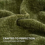 RECYCO Chenille Throw Blanket for Couch, 50"x60", Loden Green