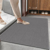 SHACOS Dirt Trapper Door Mats 24"x36" Non Slip Washable Doormats Floor Rugs and Mats for Kitchen Entryway Entry Front Back Door Bathroom, Solid Gray