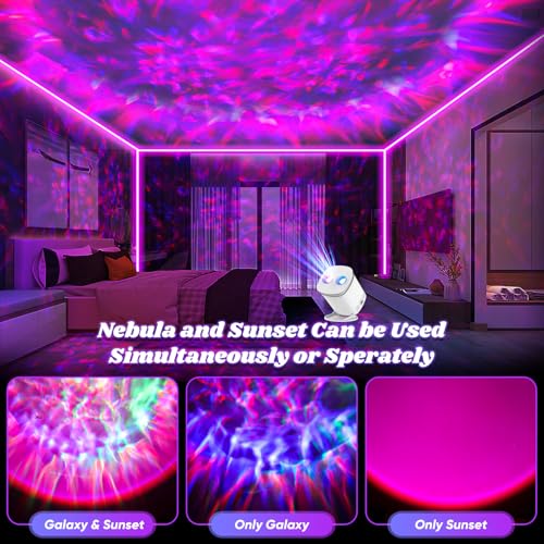 Galaxy Projector, Galaxy Projector for Bedroom, Night Light for Kids, Nebula Ceiling LED Lamp, Room Decor, with Timer and Remote, Gifts for Birthdays