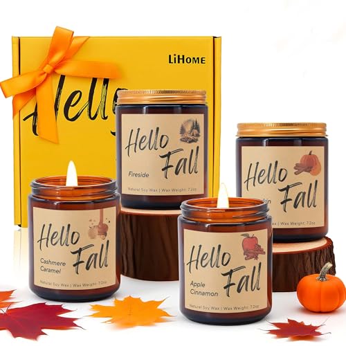 Fall Candles, Fall Decorations for Home, Candle Set Gifts for Women