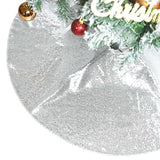 PartyDelight Silver Christmas Tree Skirt 36 inch Sequin Sparkly Base Cover for Merry Christmas Party Holiday Home Indoor Xmas Tree Decorations