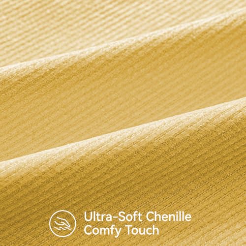 Fall Decorative Throw Pillow Covers Pack of 2,24x24 Inch Mustard Yellow