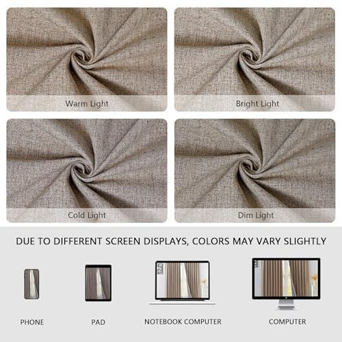 100% Blackout Curtains 2 Panels Set, Beige Curtains for Living Room, Black Out Thermal Insulated Grommet Drapes Bedroom Luxury Decor Privacy(52W × 84L inch, Beige)