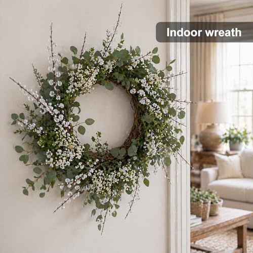 Wootkey 5pcs 29.5" Faux Jasmine Artificial Flowers Tall White Floral Branches Stem for Home Wedding Vase Filler Party DIY Decoration